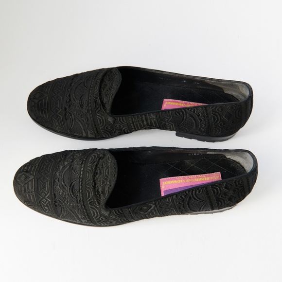 80s - SUSAN BENNIS - WARREN EDWARDS - Loafer - Men\'s - 10 - BLK - Silk